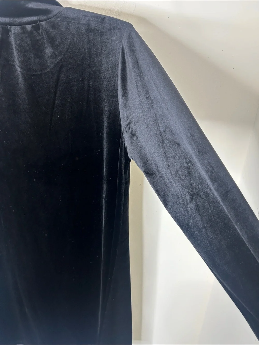 POMANDER PLACE Black Velvet Mock Neck Mottershead Mini Dress Size Medium